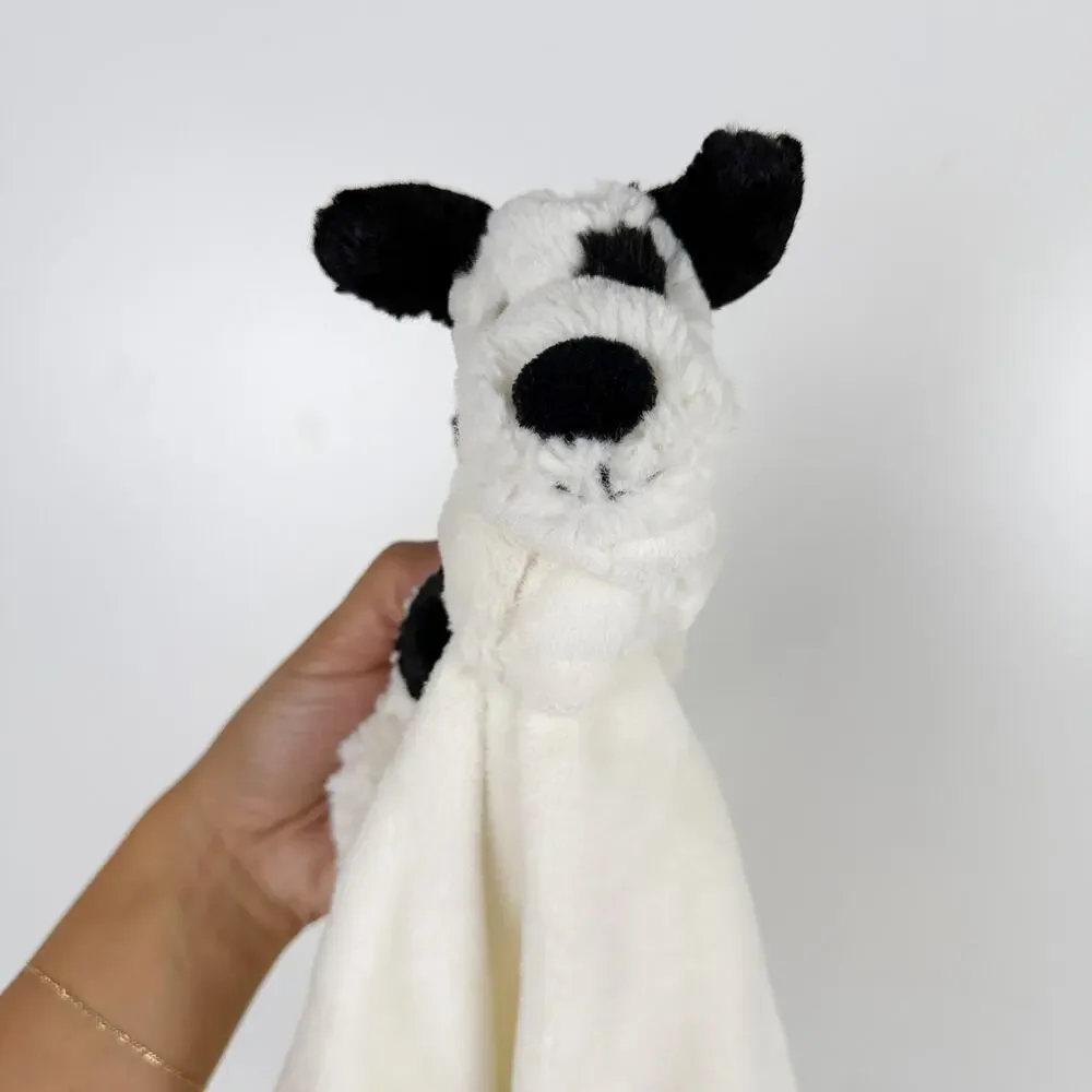 Jellycat Bashful Black & Cream Puppy Soother Baby Security Blanket